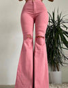 high Waist Butt-lifting Ripped Flared Pants