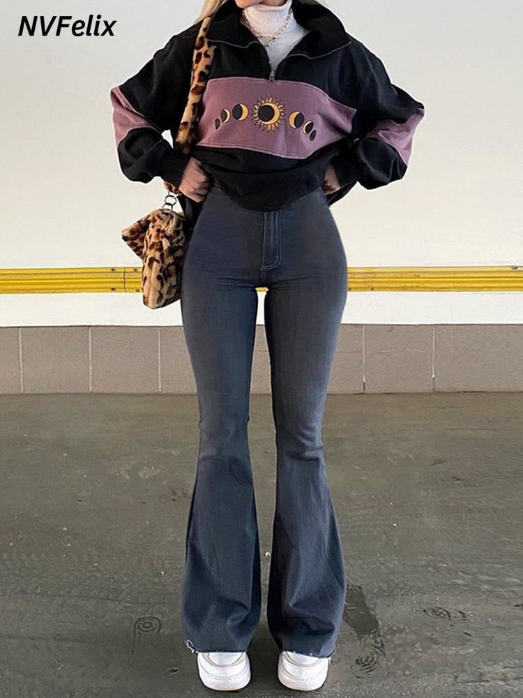 Flare High Waist Denim Pants