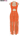Sleeveless Hollow Coquette See Through Dress