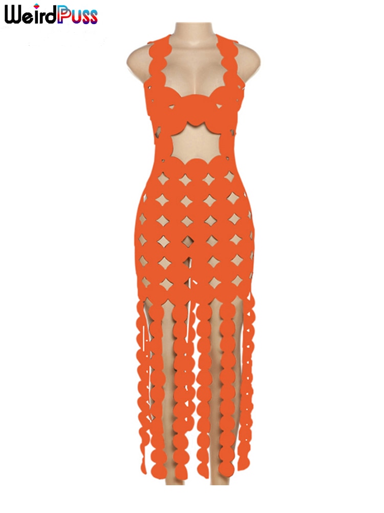 Sleeveless Hollow Coquette See Through Dress