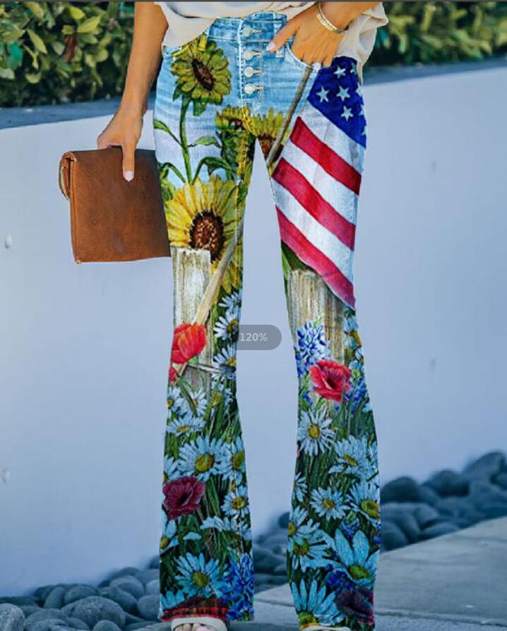 Casual Wide Leg Design Jeans