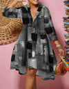 Fashion Print Loose Camouflage Irregular Dress