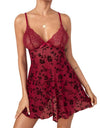 Floral Lace V-neck Strap Night Dress