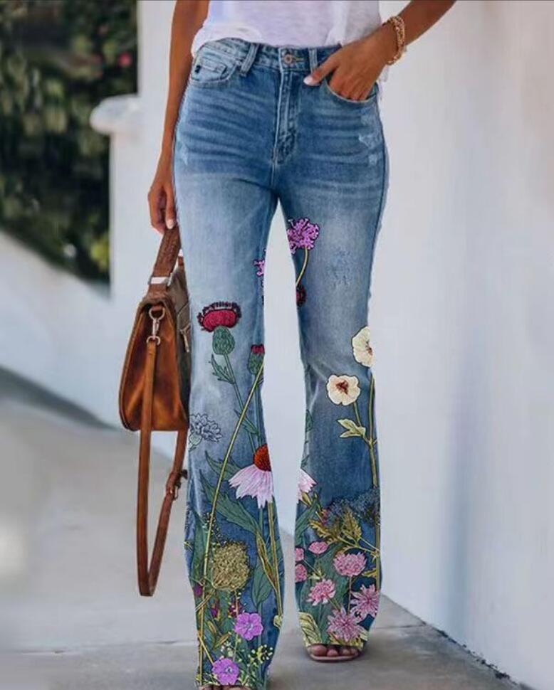 Casual Wide Leg Design Jeans