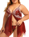 Plus Size Lace Set Chemise Nightgown