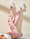 High Waist Tie Dye Hollow Out Sports/Gym Leggings