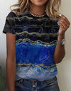 O Neck Leopard Print Short Sleeve Pullover T Shirt