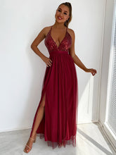 Load image into Gallery viewer, 2003 Backless V-neck Maxi Dress
