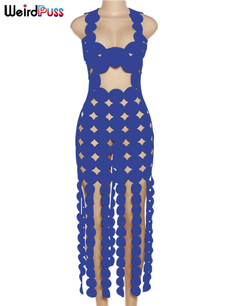 Sleeveless Hollow Coquette See Through Dress