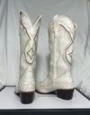 White Western Cowboy/Cowgirl Chunky Heel Pointed Boots