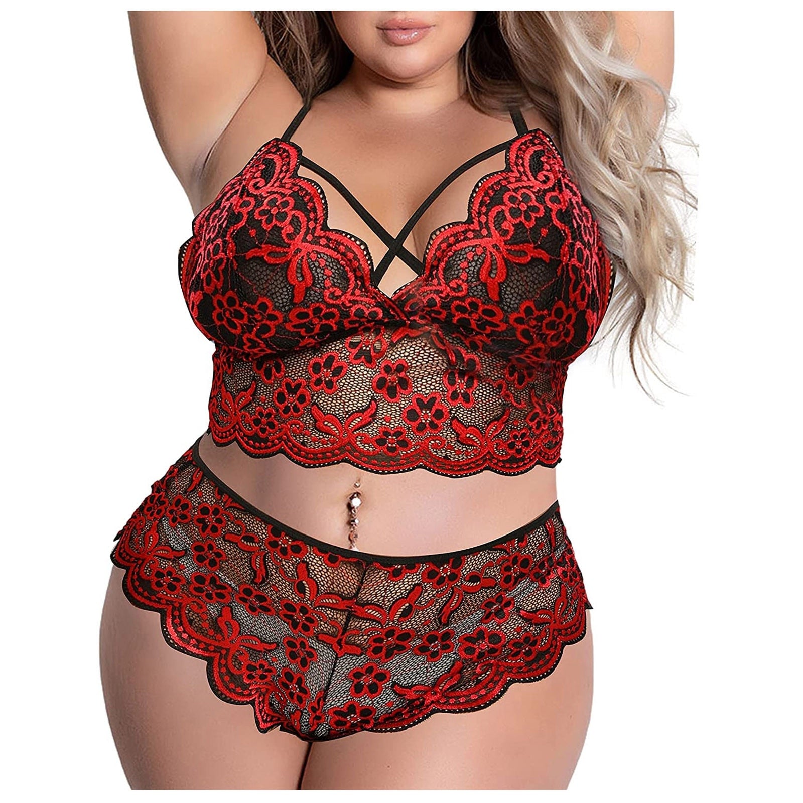 Sexy Plus Size Bra and panties Two Piece Set