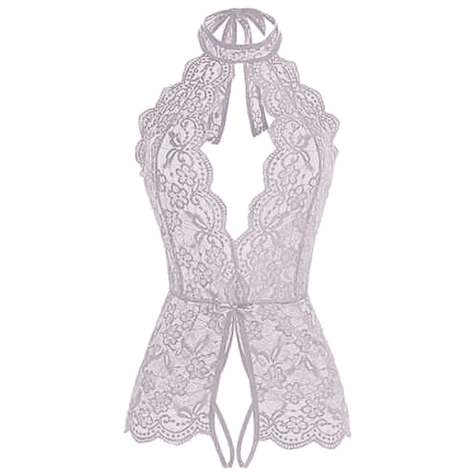 Plus Size Sexy Lace Backless Bodysuit