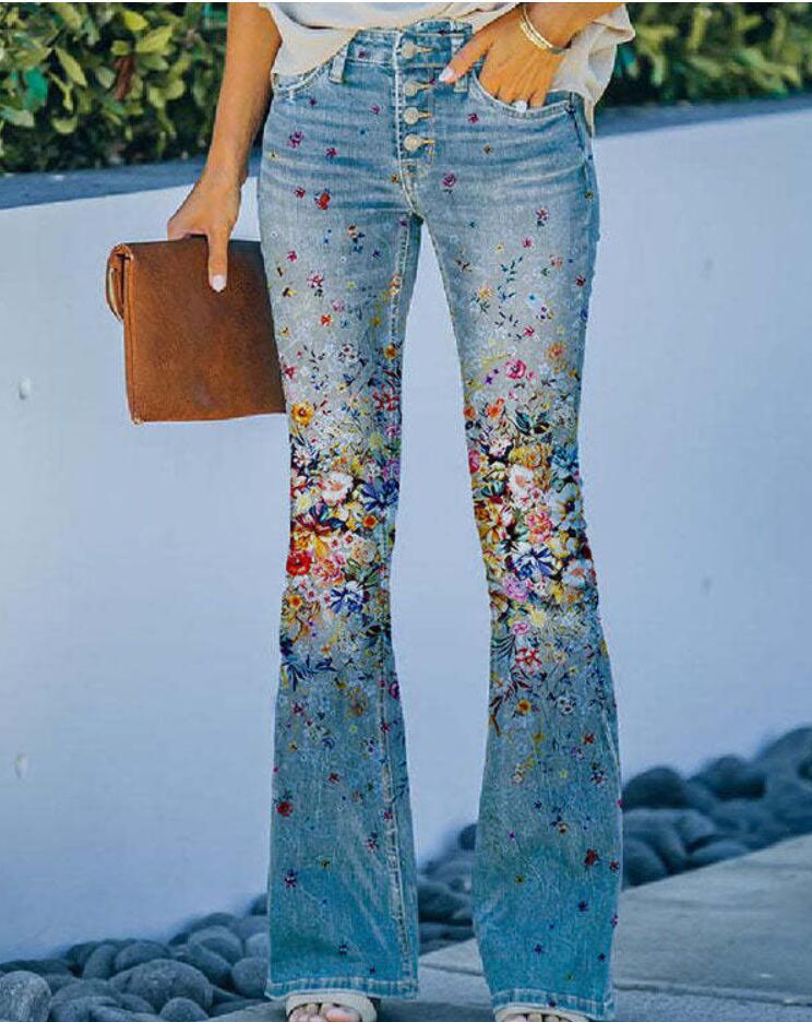 Casual Wide Leg Design Jeans