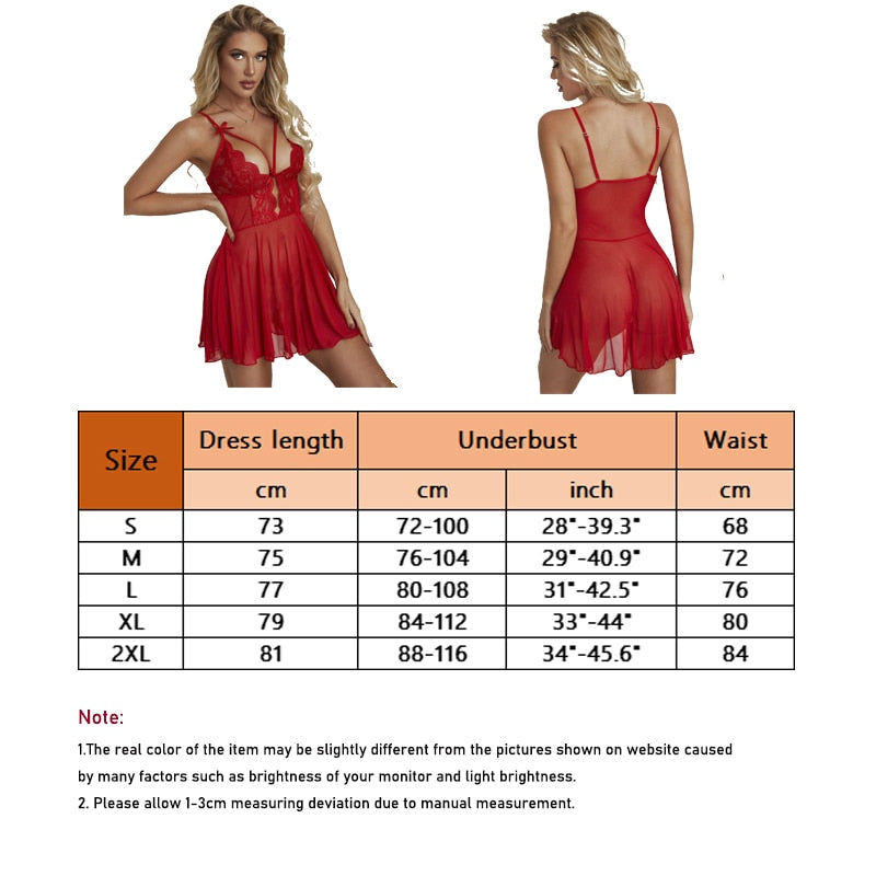 Sexy Lace Nightdress With Bow And thong