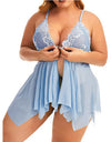 Plus Size Lace Set Chemise Nightgown
