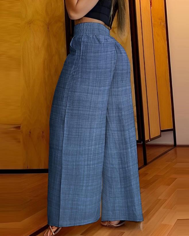 High Waist Wide Leg Long Pants