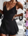 Silk Satin Lace Robe Nightdress