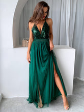 Load image into Gallery viewer, 2003 Backless V-neck Maxi Dress
