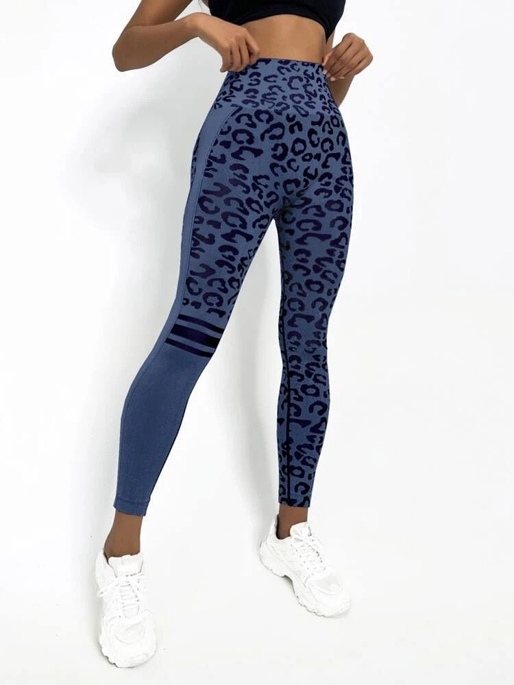 High Waist Leopard Seamless butt-lifting workout leggings