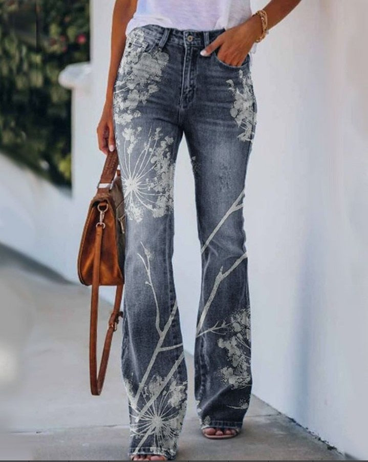 Casual Wide Leg Design Jeans