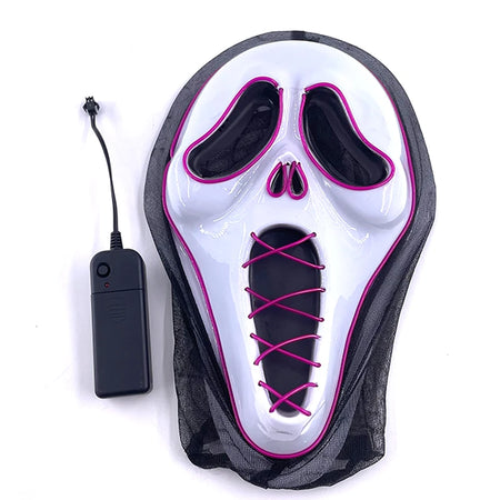 Ghost Face Mask Led Glowing in the dark Halloween Cosplay