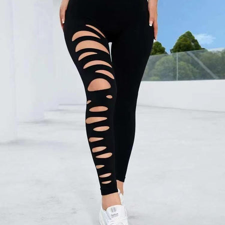 High Waist Tie Dye Hollow Out Sports/Gym Leggings