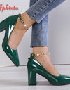 chunk heel pumps