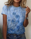 O Neck Leopard Print Short Sleeve Pullover T Shirt