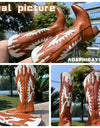 Brown Wings Western Cowboy Boots