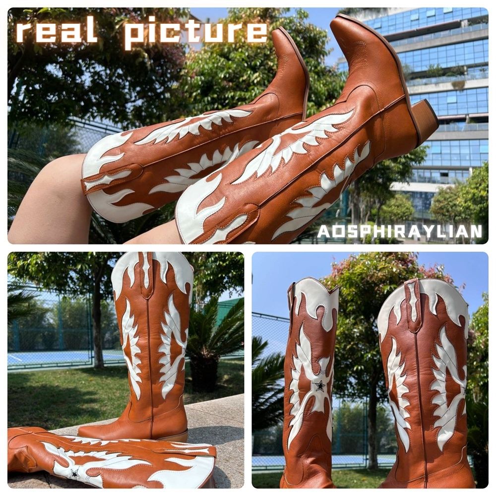 Brown Wings Western Cowboy Boots