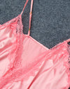 Silk Satin Lace Robe Nightdress