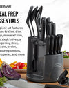 Classic 30-piece Rotating Cutlery Knife Set with Block