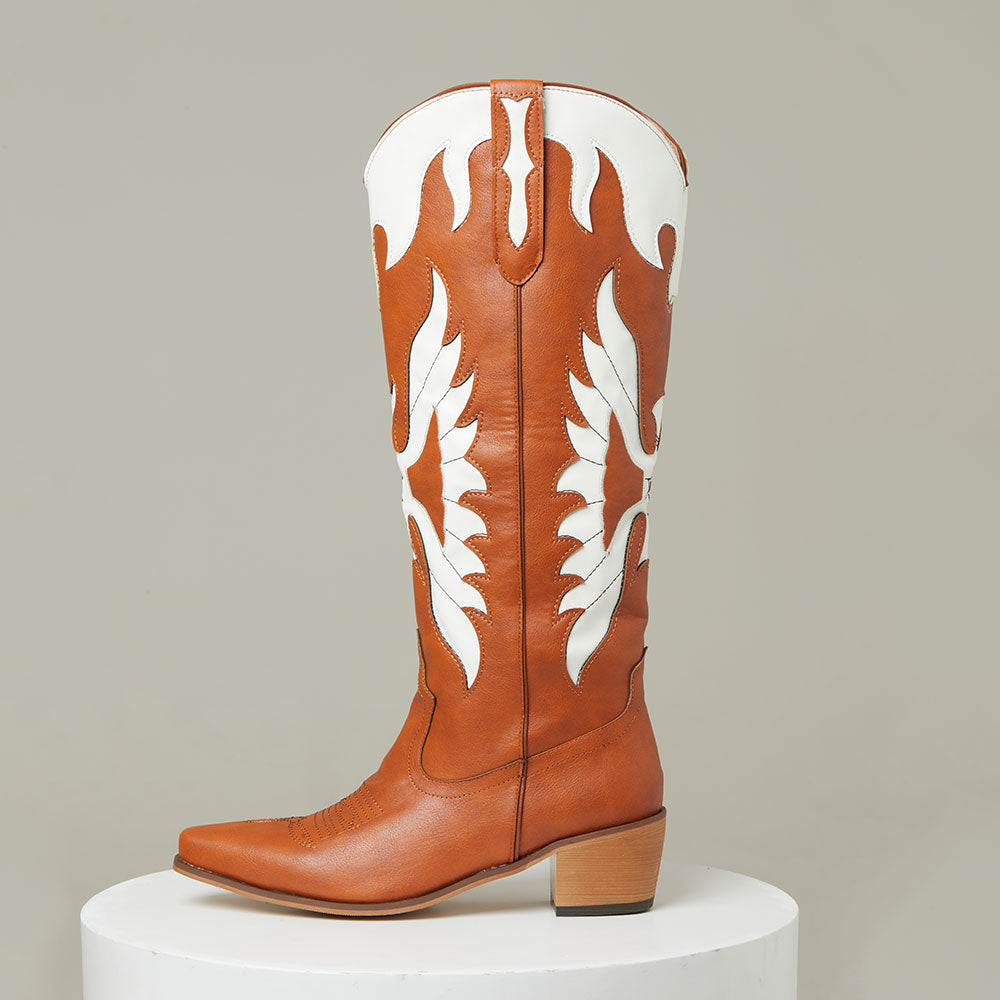 Brown Wings Western Cowboy Boots