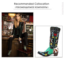 Load image into Gallery viewer, Mid Calf Western Cowgirl/cowboy Women Boots
