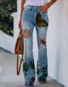 Casual Wide Leg Design Jeans
