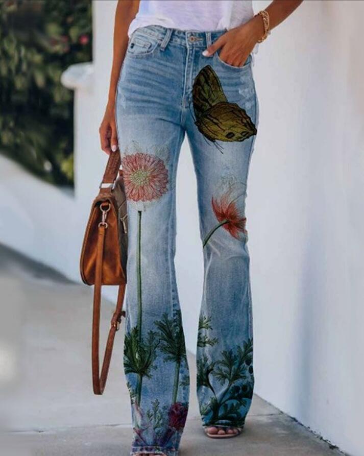 Casual Wide Leg Design Jeans