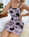 Heart/Love Print V Neck Sexy Nightgown