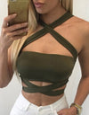Sexy Criss Cross Halter Bandage Crop Top