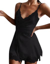 Silk Satin Lace Robe Nightdress