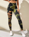 High Waist Tie Dye Hollow Out Sports/Gym Leggings