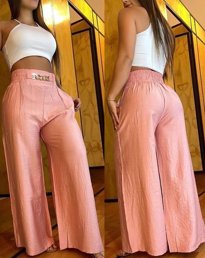High Waist Wide Leg Long Pants
