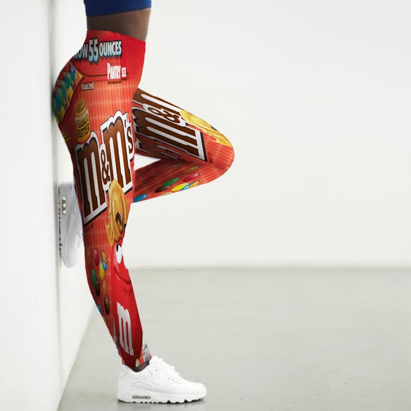 High Waist 3D Cartoon Printed Gym Yoga Leggings