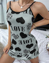 Heart/Love Print V Neck Sexy Nightgown