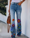 Casual Wide Leg Design Jeans