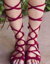 Bandage Knee High Flat Sandals