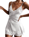 Silk Satin Lace Robe Nightdress