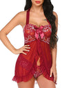 Transparent Lace Floral Sleepwear Nightie