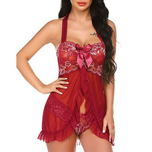 Load image into Gallery viewer, Transparent Lace Floral Sleepwear Nightie
