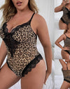 One-piece Spaghetti Strap Leopard Print Bodysuit