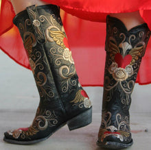 Load image into Gallery viewer, Mid Calf Western Cowgirl/cowboy Women Boots
